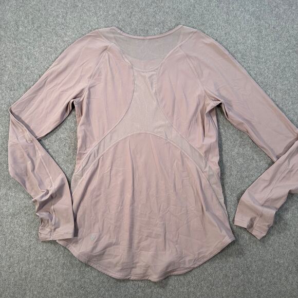 Lululemon Sculpt Long Sleeve T-Shirt Women's 4 No Size Tag Mesh Panel Active Run - Picture 6 of 8